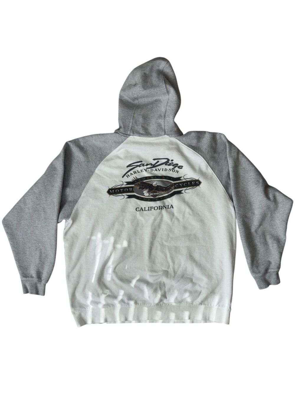 Vintage 2007 Harley-Davidson San Diego Hoodie XL - Grey/White - Picture 2 of 7